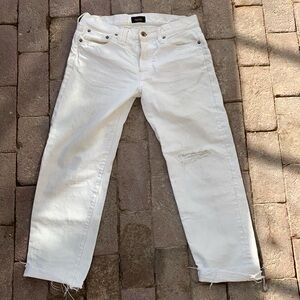 White Distressed Chimala Ankle Jeans 27